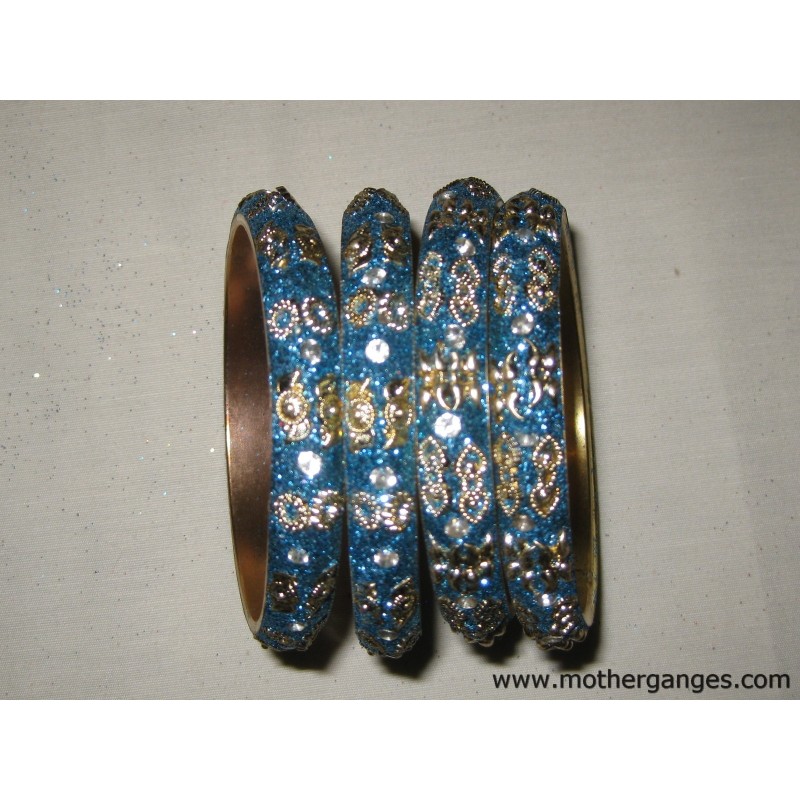 Pulseras metálicas azul