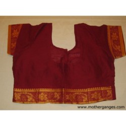 Blusa sari algodón con bordado en mangas