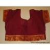 Blusa sari algodón con bordado en mangas