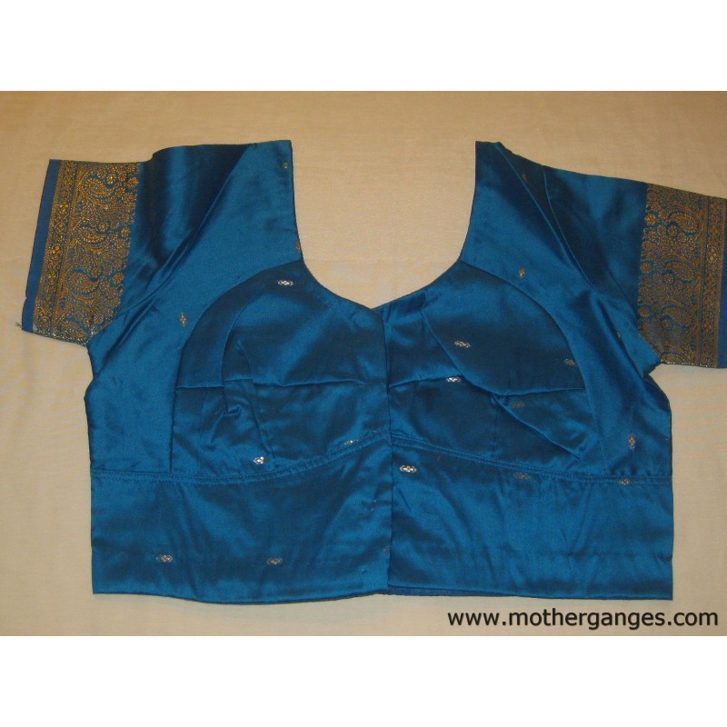 Blusa sari seda azul