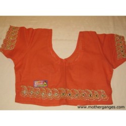 Blusa sari naranja algodón